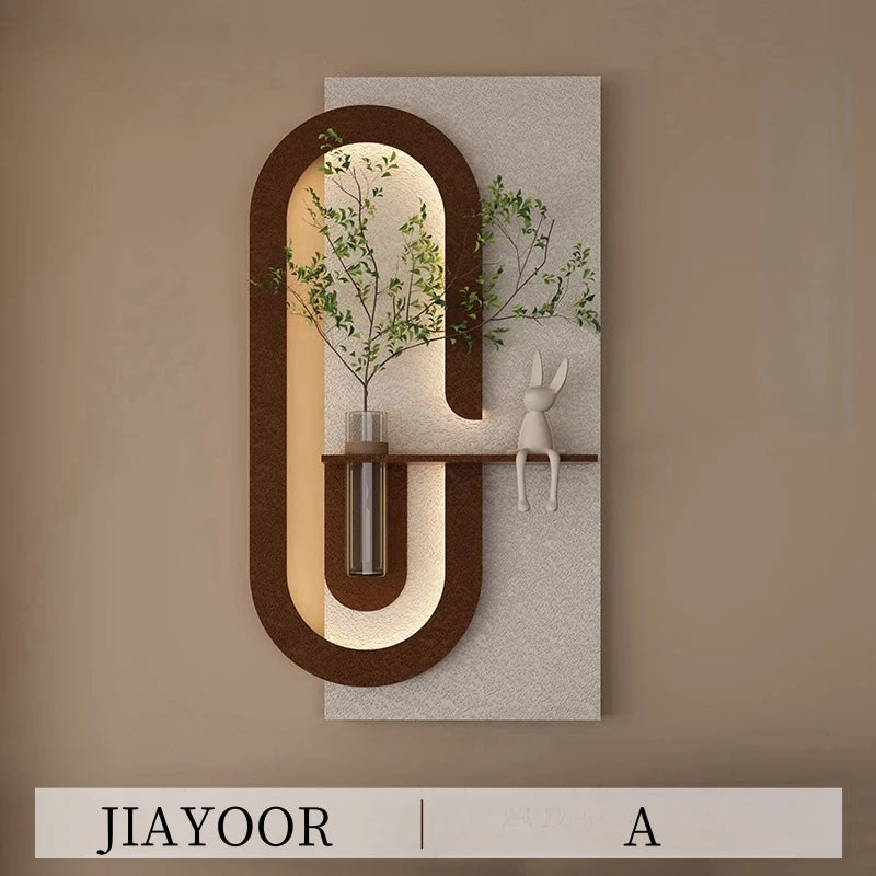 Entrance Decorations LED Wall Lamps Green Plant Corridor Hallway Modern Hanging Painting High-end Living Room Vase Mural Lights