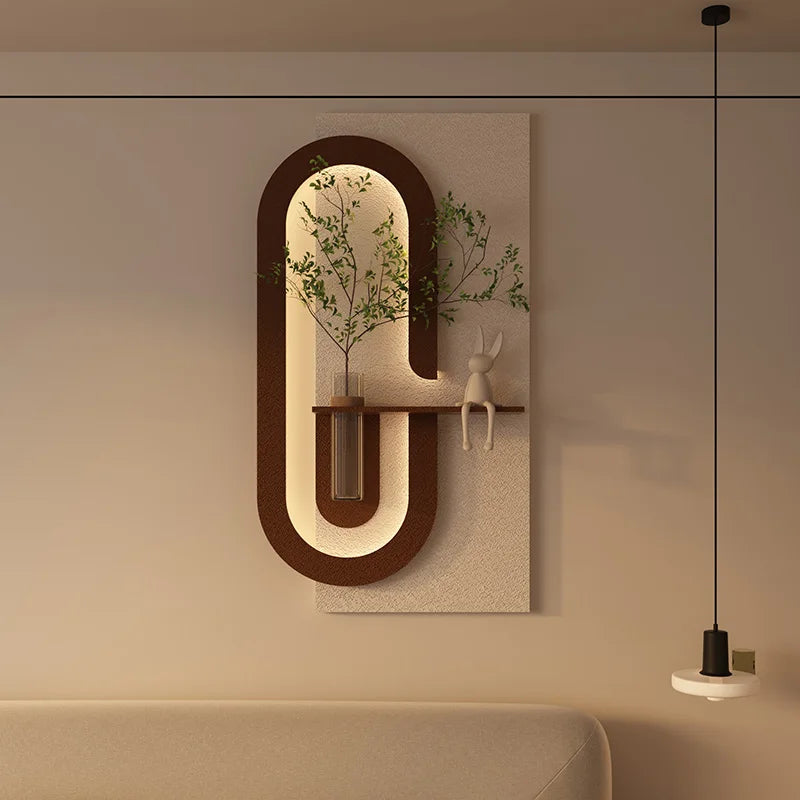 Entrance Decorations LED Wall Lamps Green Plant Corridor Hallway Modern Hanging Painting High-end Living Room Vase Mural Lights