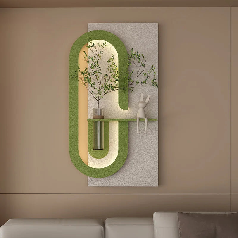 Entrance Decorations LED Wall Lamps Green Plant Corridor Hallway Modern Hanging Painting High-end Living Room Vase Mural Lights