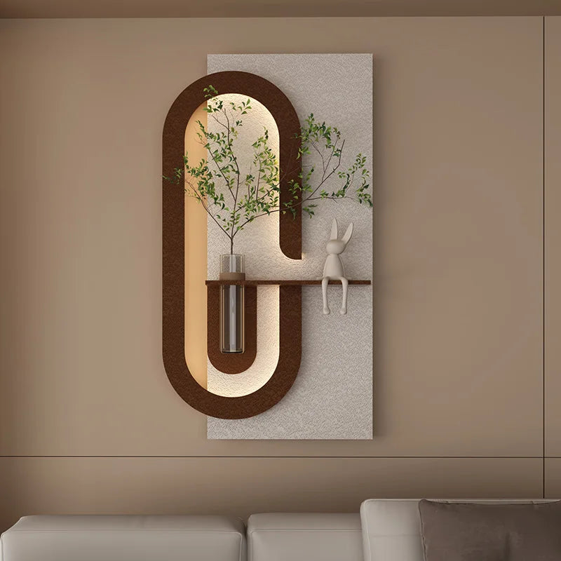 Entrance Decorations LED Wall Lamps Green Plant Corridor Hallway Modern Hanging Painting High-end Living Room Vase Mural Lights